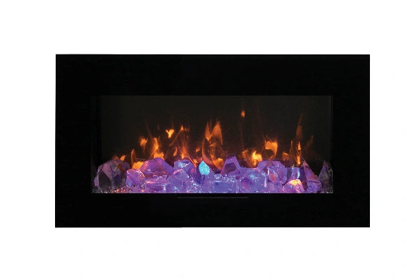 Amantii 88" Wall Mount or Flush Mount Indoor Outdoor Smart Electric Fireplace | WM-FM-88-10023-BG