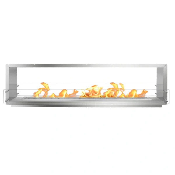 The Bio Flame 96" Stainless Steel Double Sided Ethanol Firebox | 96” Firebox DS