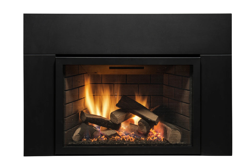 Amantii Sierra Flame Abbot 30" Natural Gas Direct Vent Gas Fireplace Insert With Black Panel | ABBOT-30PG-DELUXE-NG