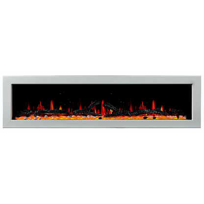 Litedeer Gloria II 68" Smart Electric Fireplace with App Reflective Amber Glass ZEF68XAW