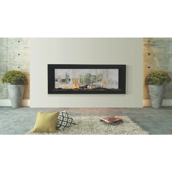 Amantii Sierra Flame Emerson 48" See-Through Propane Gas Slim Linear Gas Fireplace | EMERSON-48-DELUXE-LP