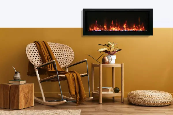 Amantii Panorama Xtraslim 60" Full View Indoor Outdoor WiFi Enabled Electric Fireplace | BI-60-XTRASLIM