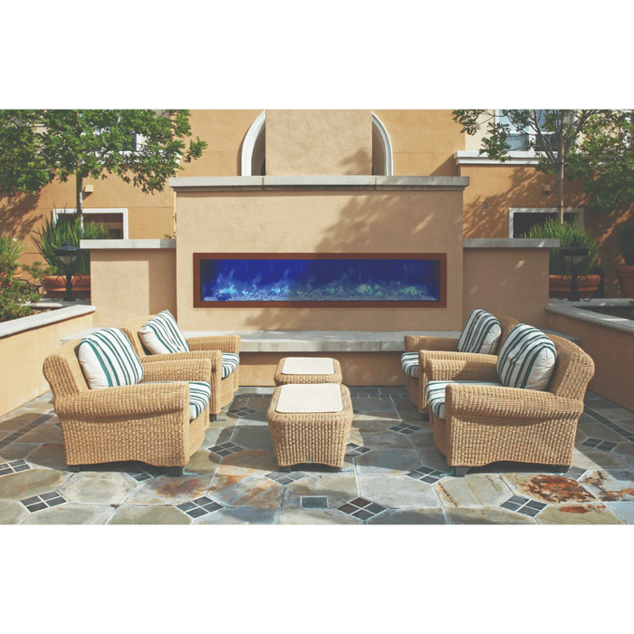 Amantii Panorama Slim 88" Full View Indoor Outdoor WiFi Enabled Smart Electric Fireplace | BI-88-SLIM-OD