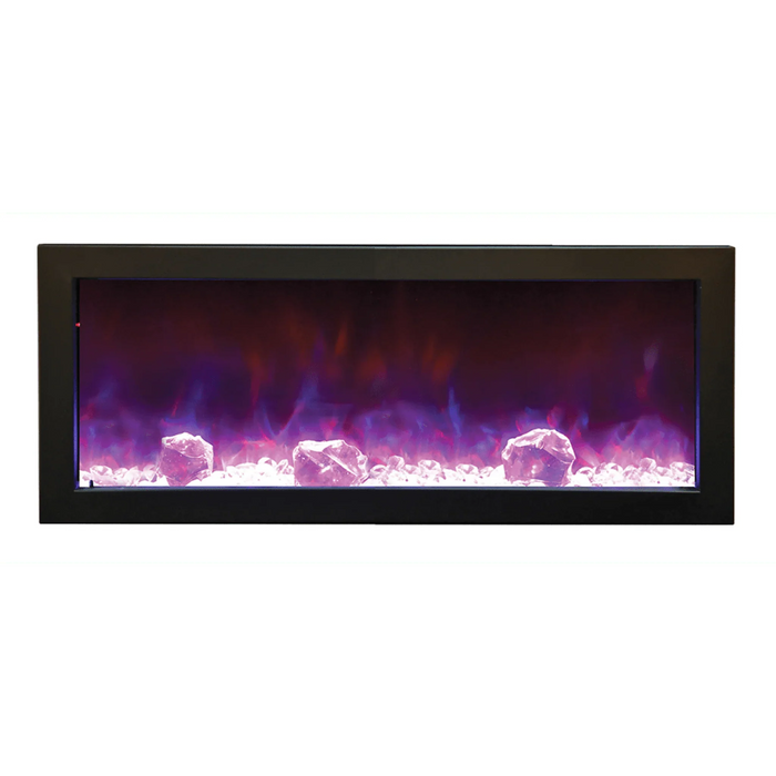 Amantii Panorama Slim 50" Full View Indoor Outdoor WiFi Enabled Smart Electric Fireplace | BI-50-SLIM-OD