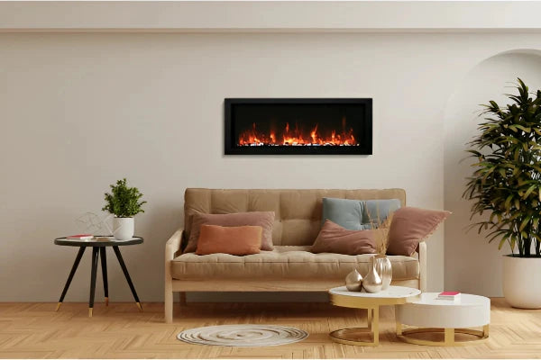 Amantii Panorama Slim 60" Full View Indoor Outdoor WiFi Enabled Smart Electric Fireplace | BI-60-SLIM-OD