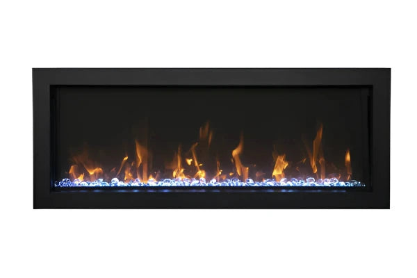 Amantii Panorama Slim 60" Full View Indoor Outdoor WiFi Enabled Smart Electric Fireplace | BI-60-SLIM-OD