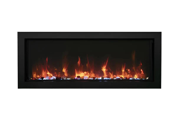 Amantii Panorama Slim 60" Full View Indoor Outdoor WiFi Enabled Smart Electric Fireplace | BI-60-SLIM-OD