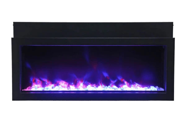 Amantii Panorama Xtraslim 50" Full View Indoor Outdoor WiFi Enabled Electric Fireplace | BI-50-XTRASLIM