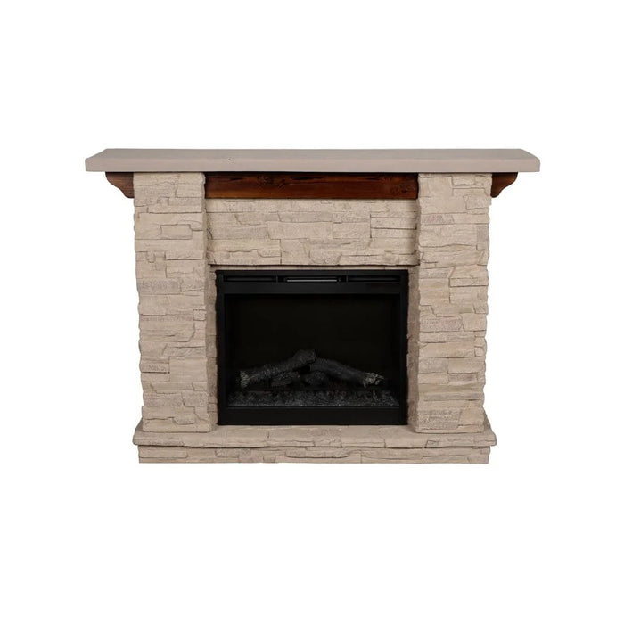 Dimplex Featherston 61" Natural Stone Look Mantel With 28" Multi-Fire XHD Firebox GDS28L8-1152LR