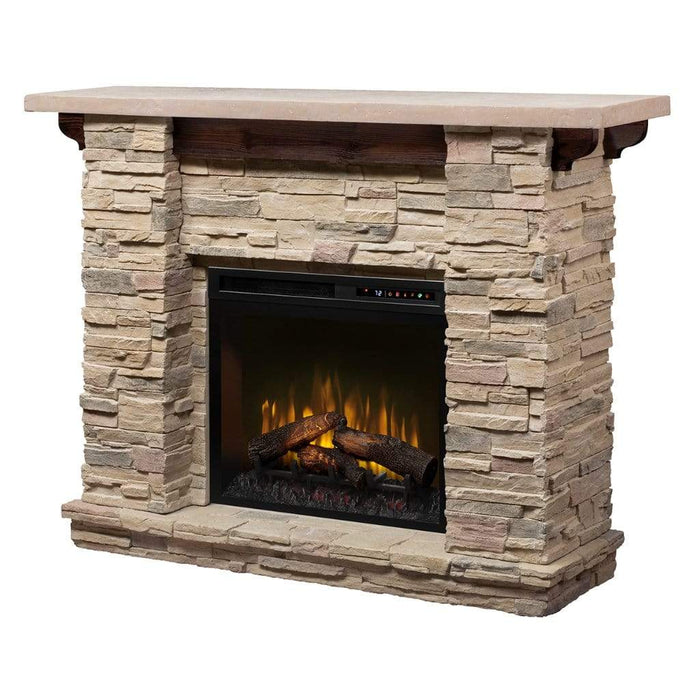 Dimplex Featherston 61" Natural Stone Look Mantel With 28" Multi-Fire XHD Firebox GDS28L8-1152LR