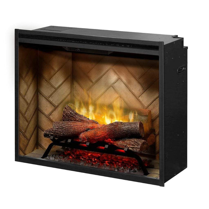 Dimplex Revillusion Herringbone 30" Built-In Electric Firebox With Single Pane Glass & Plug Kit