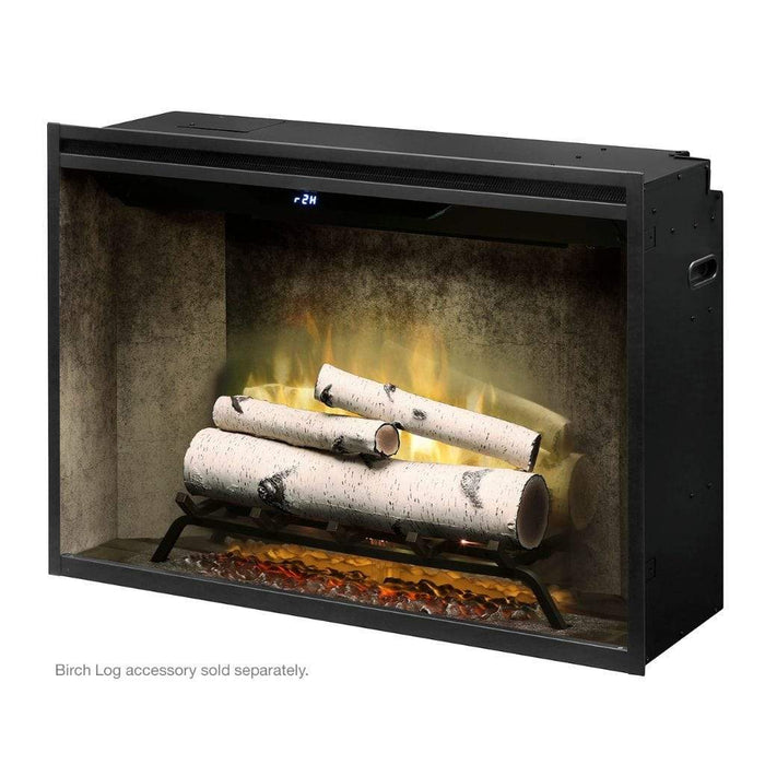 Dimplex Revillusion Herringbone 36" Built-In Electric Firebox W/ Single Pane Glass & Plug Kit - 500002400