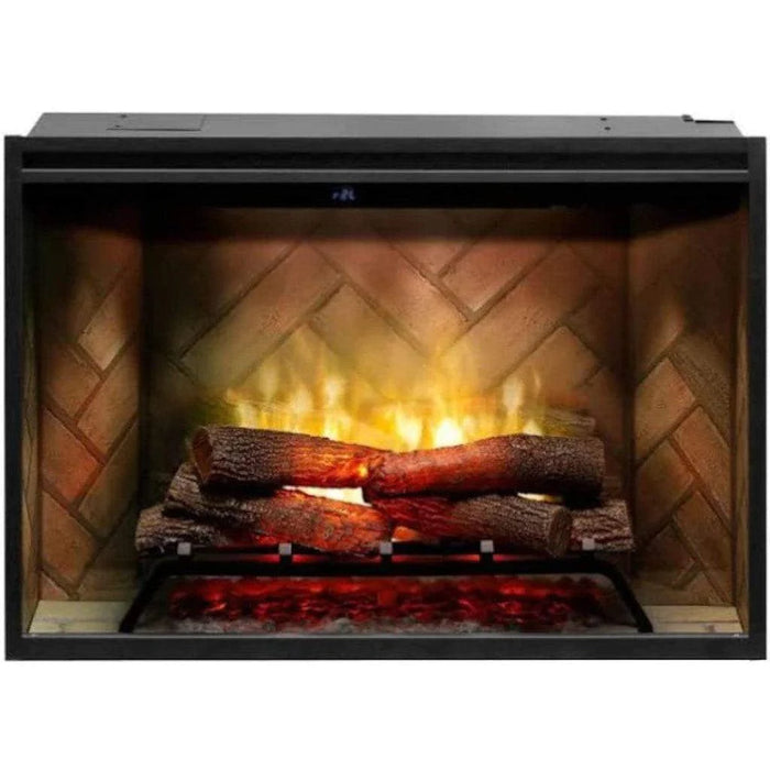 Dimplex Revillusion Herringbone 36" Built-In Electric Firebox W/ Single Pane Glass & Plug Kit - 500002400