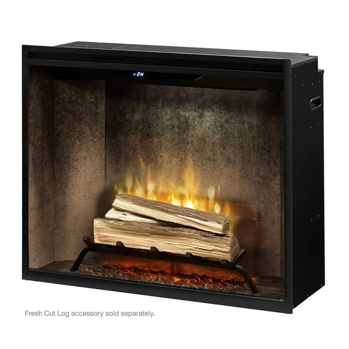 Dimplex Revillusion Weathered Concrete 36" Portrait Built-In Electric Firebox W/ Front Glass &  Plug Kit - 50002399 (RBF36PWC-FG)