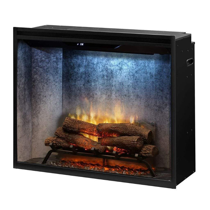 Dimplex Revillusion Weathered Concrete 36" Portrait Built-In Electric Firebox W/ Front Glass &  Plug Kit - 50002399 (RBF36PWC-FG)