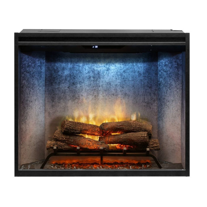 Dimplex Revillusion Weathered Concrete 36" Portrait Built-In Electric Firebox W/ Front Glass &  Plug Kit - 50002399 (RBF36PWC-FG)