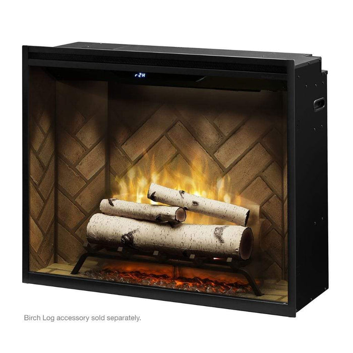 Dimplex Revillusion Weathered Concrete 36" Portrait Built-In Electric Firebox W/ Front Glass &  Plug Kit - 50002399 (RBF36PWC-FG)