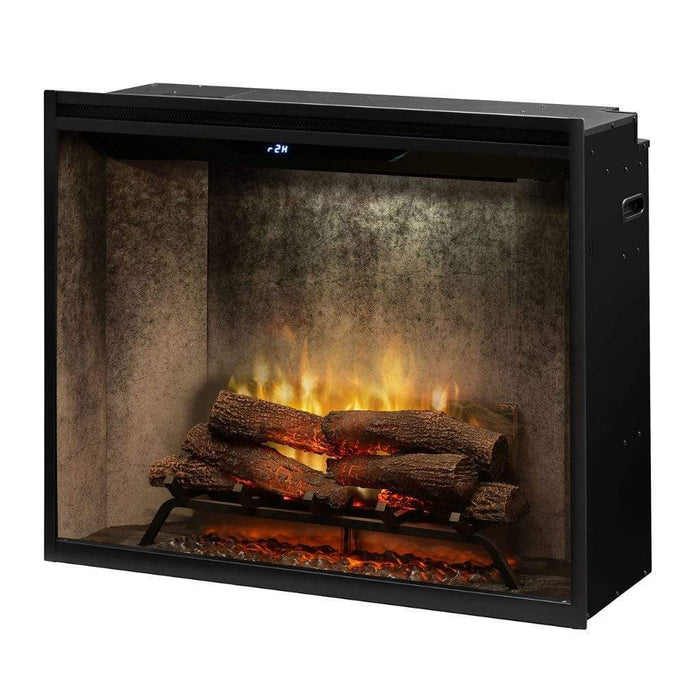 Dimplex Revillusion Weathered Concrete 36" Portrait Built-In Electric Firebox W/ Front Glass &  Plug Kit - 50002399 (RBF36PWC-FG)