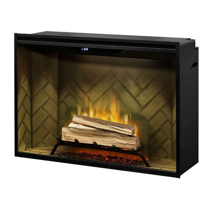 Dimplex Revillusion Herringbone 42" Built-In Electric Firebox W/ Single Pane Glass & Plug Kit - 500002410 (RBF42-FG)