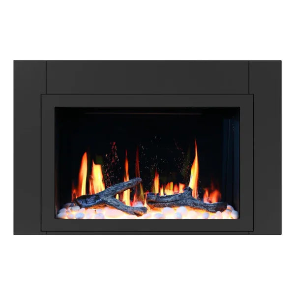 Litedeer Homes LiteStar 38" Smart Electric Fireplace Inserts With App Driftwood Log & River Rock - ZEF38VC