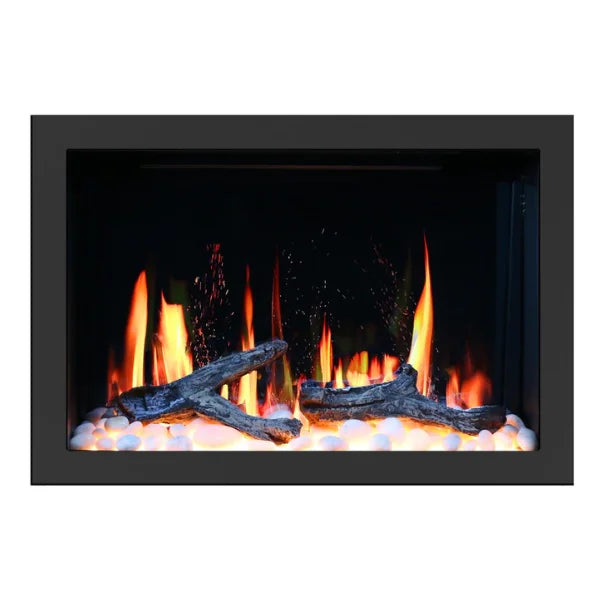 Litedeer Homes LiteStar 38" Smart Electric Fireplace Inserts With App Driftwood Log & River Rock - ZEF38VC