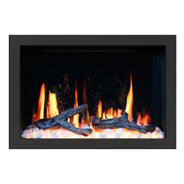 Litedeer Homes LiteStar 38" Smart Electric Fireplace Inserts With App Driftwood Log & River Rock - ZEF38VC