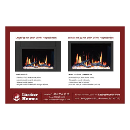 Litedeer Homes LiteStar 33" Smart Electric Fireplace Inserts - ZEF38VC-33