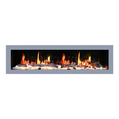 Litedeer Homes Gloria II 78" Silver Seamless Push-in Electric Fireplace - ZEF78VS