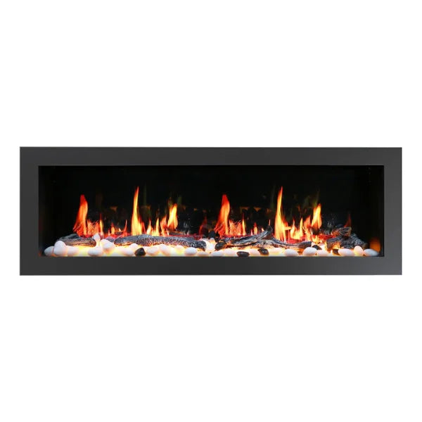 Litedeer Homes Gloria II 78" Silver Seamless Push-in Electric Fireplace - ZEF78VS