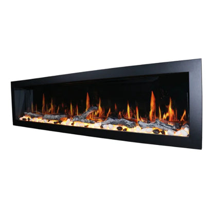 Litedeer Homes Gloria II 78" Silver Seamless Push-in Electric Fireplace - ZEF78VS