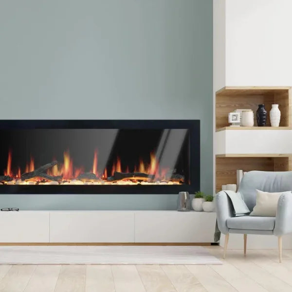 Litedeer Homes Gloria II 78" Silver Seamless Push-in Electric Fireplace - ZEF78VS