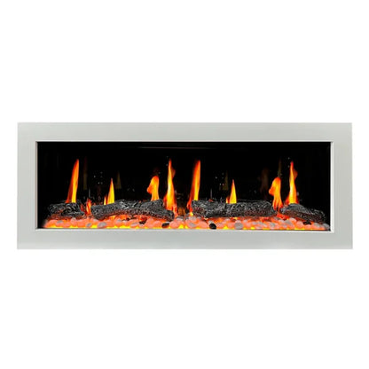 Litedeer Homes Gloria II 48" White Seamless Push-in Electric Fireplace With Smart App Control and 5 Unique Flame - ZEF48XW