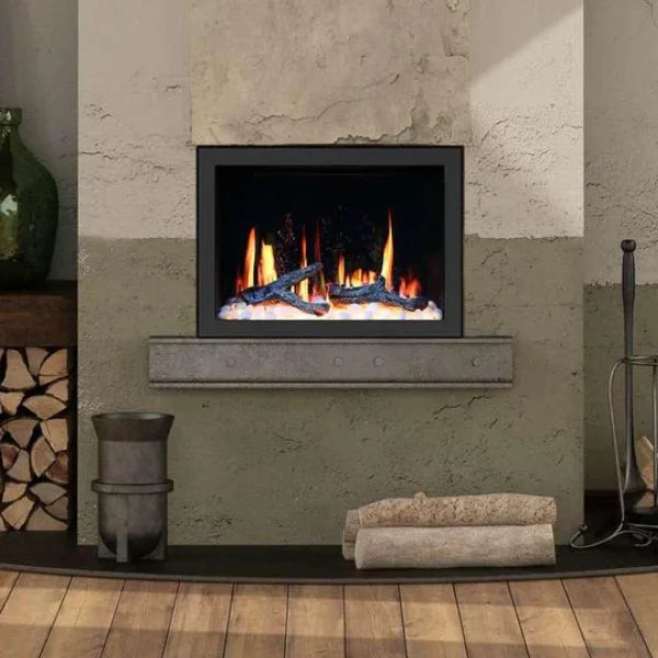 Litedeer Homes LiteStar 33" Crystal Pebble Smart Electric Fireplace Inserts - ZEF38VC-33-Crystal