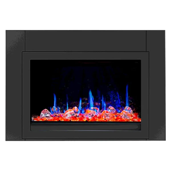 Litedeer Homes LiteStar 38" Luster Copper Amber Glass Smart Electric Fireplace Inserts With App Reflective Amber Glass - ZEF38VC-Amber