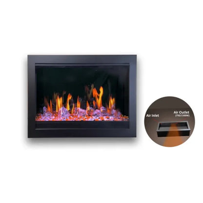 Litedeer Homes LiteStar 38" Crystal Pebble Smart Electric Fireplace Inserts With App Diamond-like Crystal - ZEF38VC-Crystal