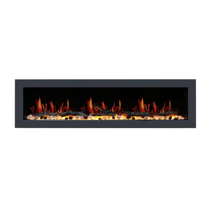 Litedeer Homes Latitude II 48" Seamless Push-in Electric Fireplace With App Driftwood Log & River Rock - ZEF48X