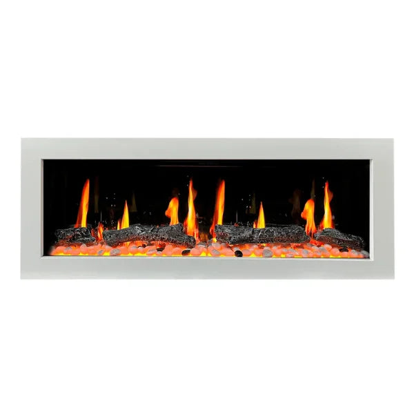 Litedeer Homes Latitude II 48" Seamless Push-in Electric Fireplace With App Driftwood Log & River Rock - ZEF48X