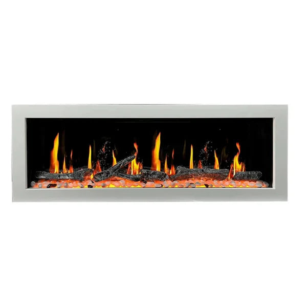 Litedeer Homes Latitude II 48" Seamless Push-in Electric Fireplace With App Driftwood Log & River Rock - ZEF48X