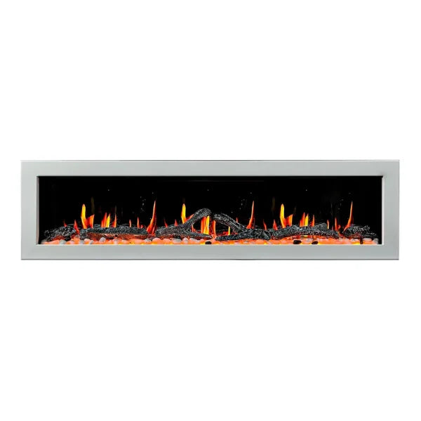 Litedeer Homes Latitude II 48" Seamless Push-in Electric Fireplace With App Driftwood Log & River Rock - ZEF48X