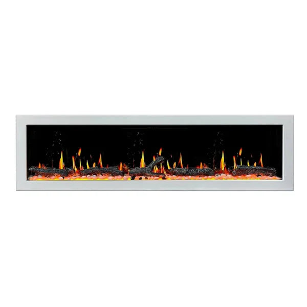 Litedeer Homes Latitude II 48" Seamless Push-in Electric Fireplace With App Driftwood Log & River Rock - ZEF48X