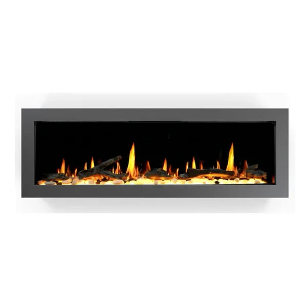 Litedeer Homes Latitude II 48" Seamless Push-in Electric Fireplace With App Driftwood Log & River Rock - ZEF48X