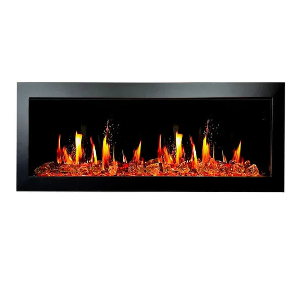 Litedeer Homes Latitude II 48" Seamless Push-in Electric Fireplace With Luster Copper Reflective Fire Glass - ZEF48XA