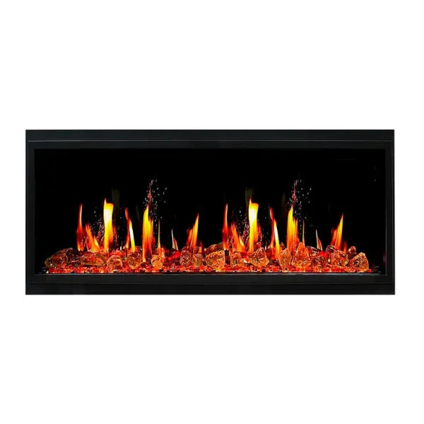 Litedeer Homes Latitude II 48" Seamless Push-in Electric Fireplace With Luster Copper Reflective Fire Glass - ZEF48XA