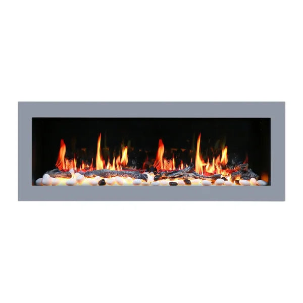 Litedeer 58" Latitude II Push-In Contemporary Smart Linear Vent-Free Built-In Electric Fireplace ZEF58V