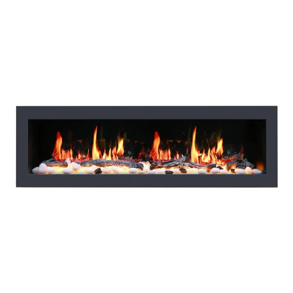 Litedeer 58" Latitude II Push-In Contemporary Smart Linear Vent-Free Built-In Electric Fireplace ZEF58V