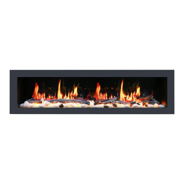 Litedeer 58" Latitude II Push-In Contemporary Smart Linear Vent-Free Built-In Electric Fireplace ZEF58V