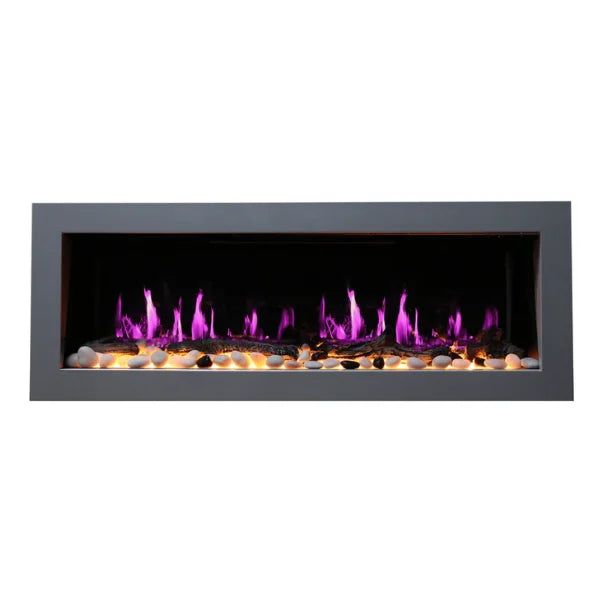 Litedeer 58" Latitude II Push-In Contemporary Smart Linear Vent-Free Built-In Electric Fireplace ZEF58V