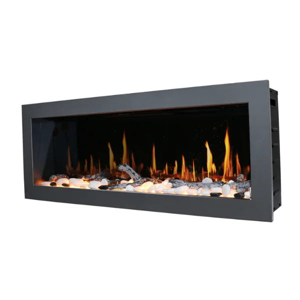 Litedeer 58" Latitude II Push-In Contemporary Smart Linear Vent-Free Built-In Electric Fireplace ZEF58V