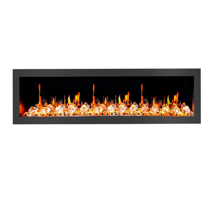 Litedeer Homes Latitude II 58" Seamless Push-in Electric Fireplace With Acrylic Crushed Ice Rocks - ZEF58VC