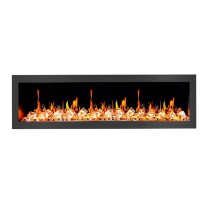 Litedeer Homes Latitude II 58" Seamless Push-in Electric Fireplace With Acrylic Crushed Ice Rocks - ZEF58VC